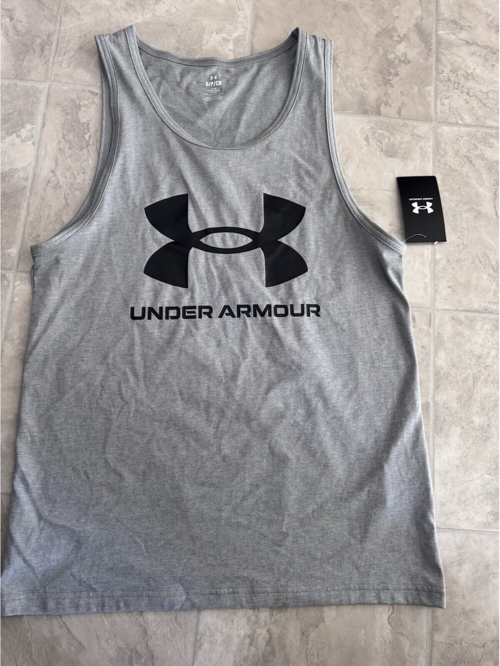 Under Armour Mens Gray Sportstyle Logo tank top small
